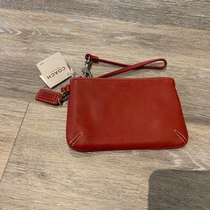 NWT COACH LEATHER SKINNY RED WRISTLET